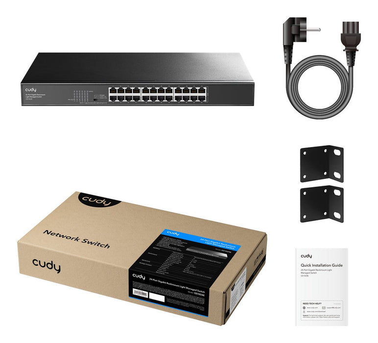 EAN 6971690794040 - Cudy GS1024E switch Gestionado Gigabit Ethernet (10/100/1000) Negro imagen 4