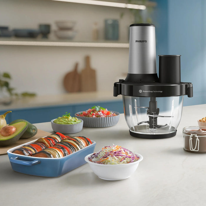 EAN 8720389066610 - Philips 5000 series HR1504/00 picadora eléctrica de alimentos 2 L 650 W Negro, Acero inoxidable imagen 5