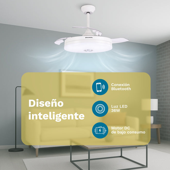 EAN 8426156018911 - Grunkel SKYWIND-42BT2 ventilador Blanco, Madera imagen 6