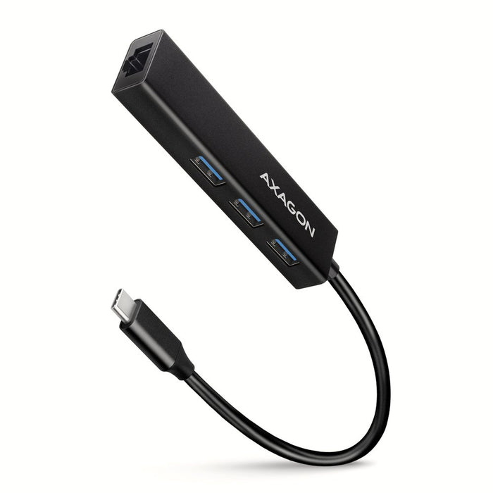 EAN 8595247906168 - Axagon HMC-GL3A USB-C-Hub 3x USB-A Gbit-LAN schwarz USB 3.2 Gen 1 (3.1 Gen 1) Type-C 5000 Mbit/s Negro imagen 1