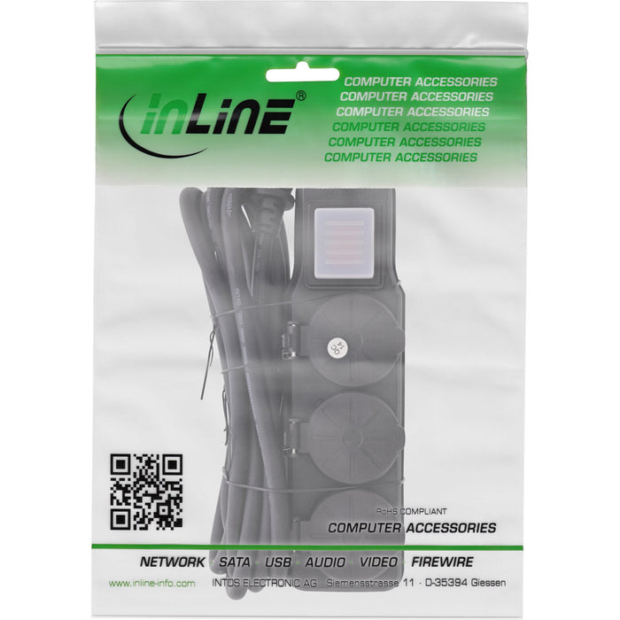 EAN 4043718315857 - InLine 16493P base múltiple 5 m 3 salidas AC Negro imagen 4