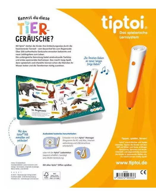 EAN 9783473493036 - tiptoi 49303 libro Animales Alemán 24 páginas Tapa dura imagen 2