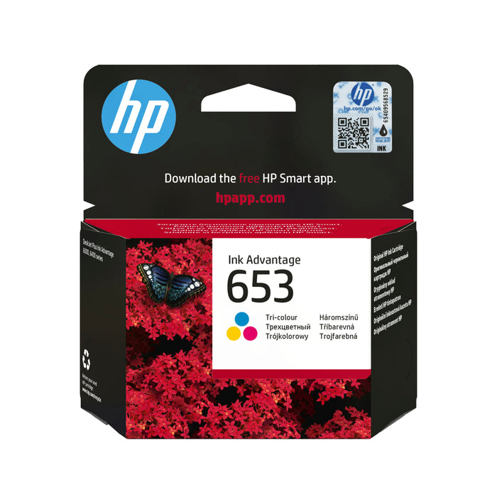 EAN 0193905429462 - HP 653 Tri-color Original Ink Advantage Cartridge cartucho de tinta 1 pieza(s) Rendimiento estándar Cian, imagen 1