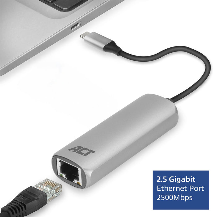 EAN 8716065548457 - ACT AC7081 hub de interfaz USB 3.2 Gen 1 (3.1 Gen 1) Type-C 2500 Mbit/s Aluminio imagen 4
