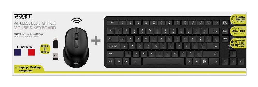EAN 3567049009045 - Port Designs 900904-FR teclado Ratón incluido Oficina AZERTY Francés Negro imagen 3