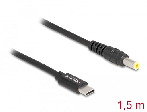 EAN 4043619879786 - DeLOCK 87978 cable de transmisión Negro 1,5 m USB C 5.5 x 2.5 mm imagen 2