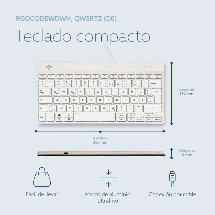 EAN 8719274491996 - R-Go Tools RGOCODEWDWH teclado Oficina USB Alemán imagen 12