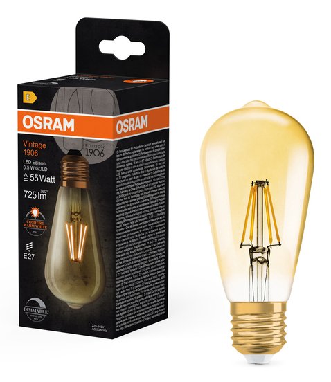EAN 4099854081514 - Osram Vintage 1906 lámpara LED Blanco cálido 2400 K 6,5 W E27 E imagen 4