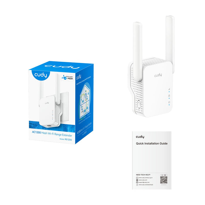 EAN 6971690790165 - Cudy RE1200 ampliador de red Repetidor de red Blanco 10, 100 Mbit/s imagen 10