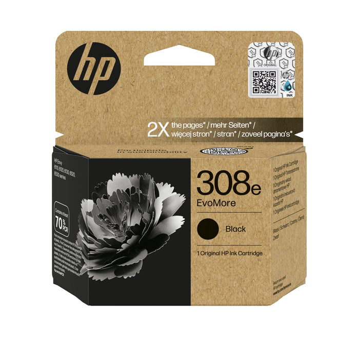 EAN 0199764692290 - HP 308e EvoMore Black Original Ink Cartridge cartucho de tinta 1 pieza(s) Rendimiento estándar Negro imagen 1