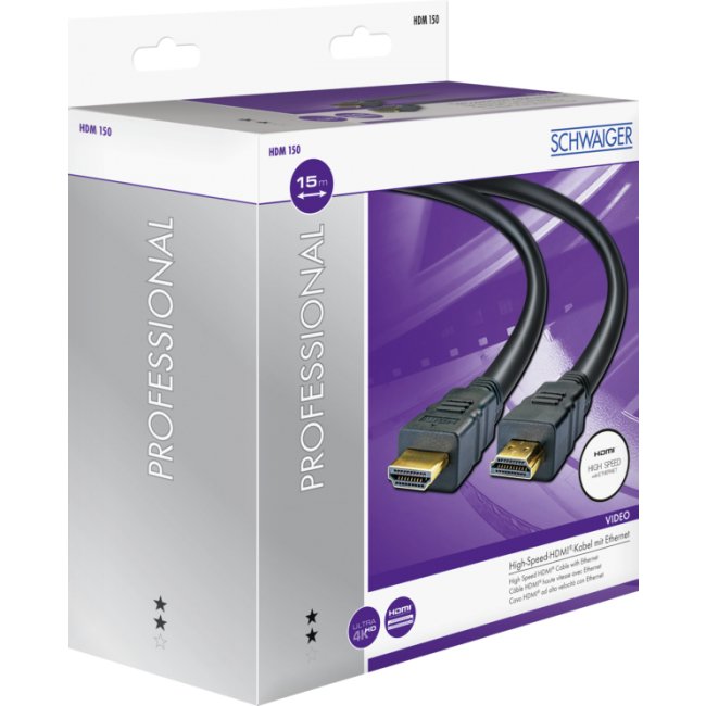 EAN 4004005024425 - Schwaiger HDM150 013 cable HDMI 15 m HDMI tipo A (Estándar) Negro, Oro imagen 7