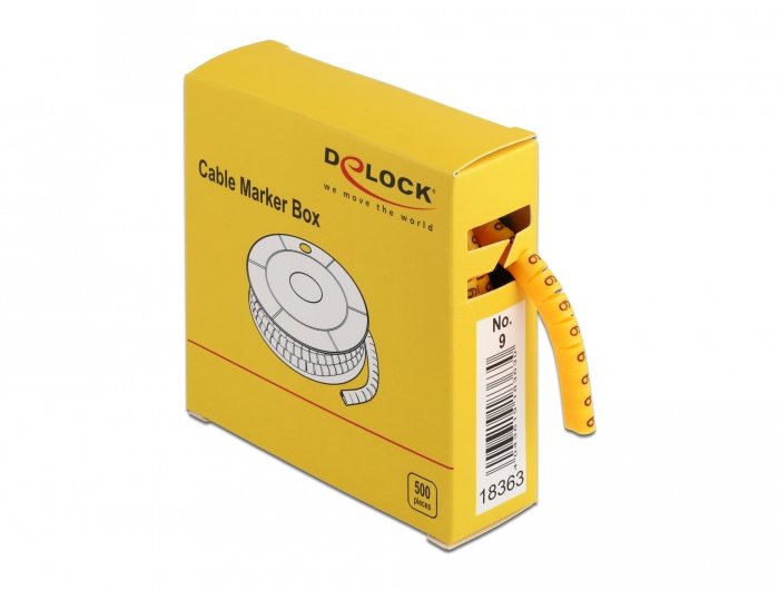 EAN 4043619183630 - DeLOCK Kabelmarker Box Nr 9 gelb 500 Stück 500 pieza(s) imagen 1