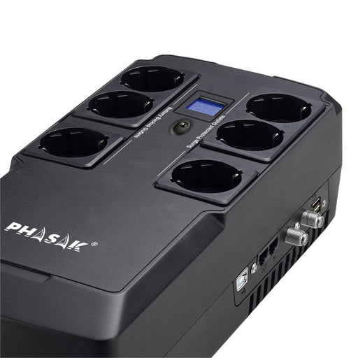 EAN 5605922044566 - Phasak Kryptos sistema de alimentación ininterrumpida (UPS) Línea interactiva 0,8 kVA 480 W 6 salidas AC imagen 2