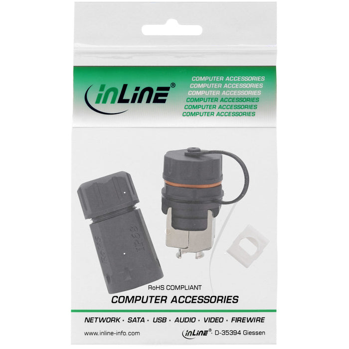 EAN 4043718291670 - InLine 69990R cambiador de género para cable RJ45 female Negro imagen 5