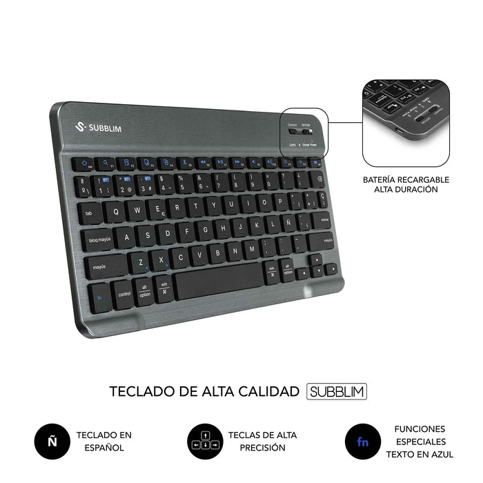 EAN 8436586743727 - SUBBLIM SUBKT3-BTL330 teclado para móvil QWERTY Español Bluetooth Negro imagen 12