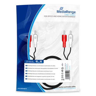 EAN 4260459615996 - MediaRange MRCS128 cable de audio 2,5 m 2 x RCA Negro, Rojo, Blanco imagen 1