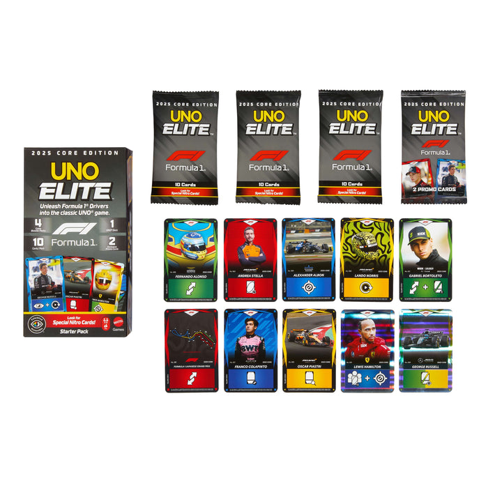 EAN 0194735369768 - Games JLV42 juego de tablero UNO Elite Formula 1 2025 Juego De Cartas Perder las cartas imagen 2
