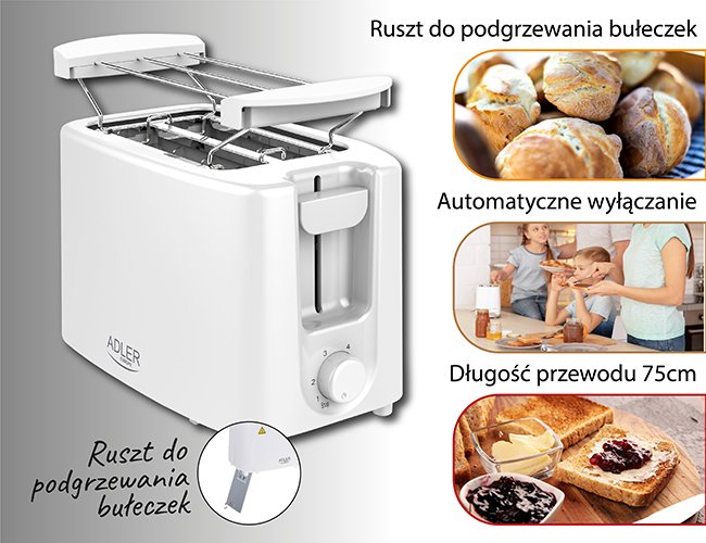EAN 5903887805179 - Adler AD 3223 tostadora 6 2 rebanada(s) 750 W Blanco imagen 12