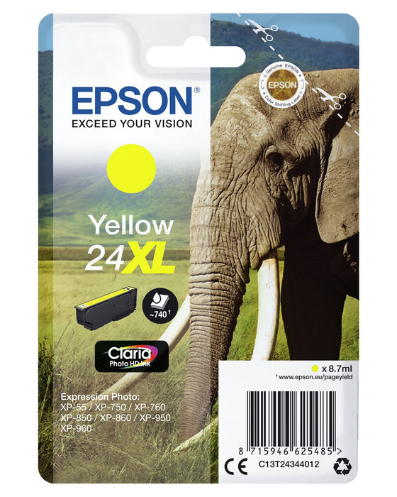 EAN 8715946625492 - Epson Elephant C13T24344022 cartucho de tinta 1 pieza(s) Original High (L) Yield Amarillo imagen 2