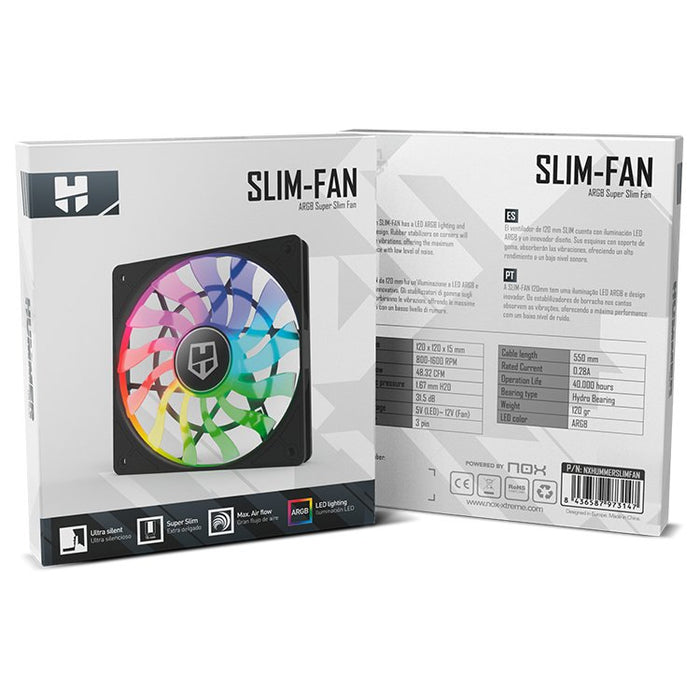 EAN 8436587973147 - NOX Hummer SLIM FAN Carcasa del ordenador Ventilador 12 cm Translúcido 1 pieza(s) imagen 7