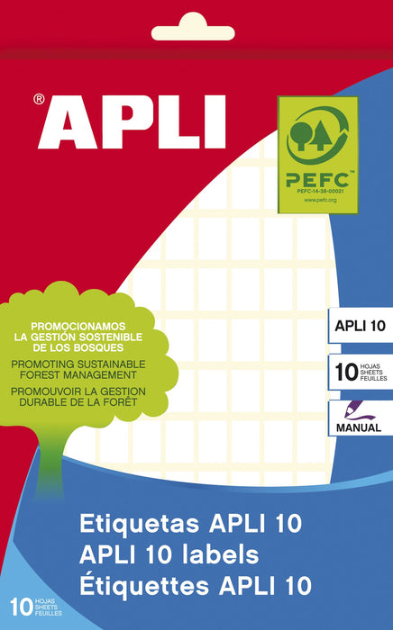 EAN 8410782016328 - APLI 01632 etiqueta autoadhesiva Plaza Permanente Blanco 1200 pieza(s) imagen 1