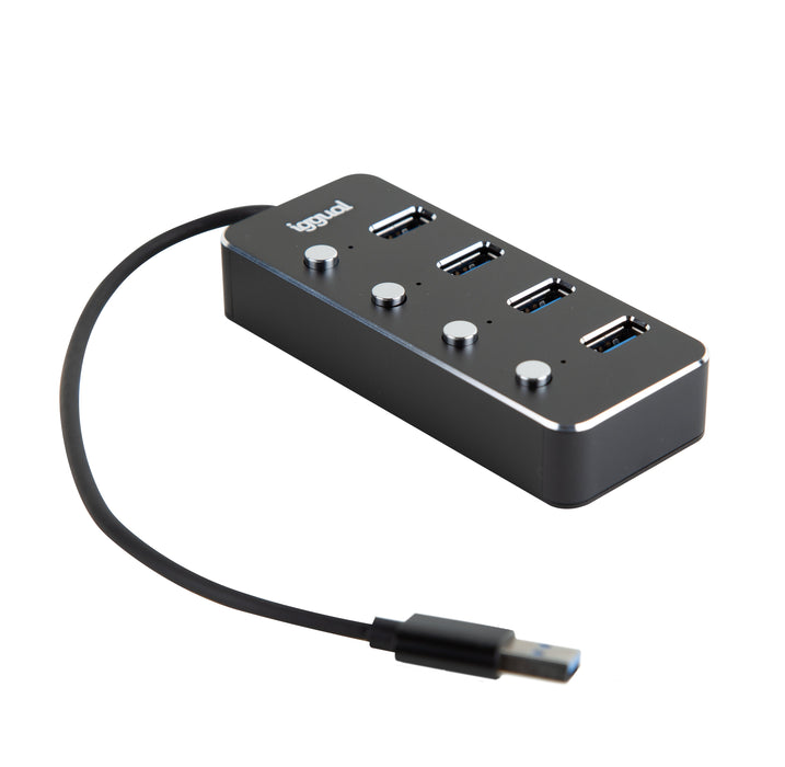 EAN 8435364318478 - iggual IGG318478 hub de interfaz USB 3.2 Gen 1 (3.1 Gen 1) Type-A 5000 Mbit/s Negro imagen 1