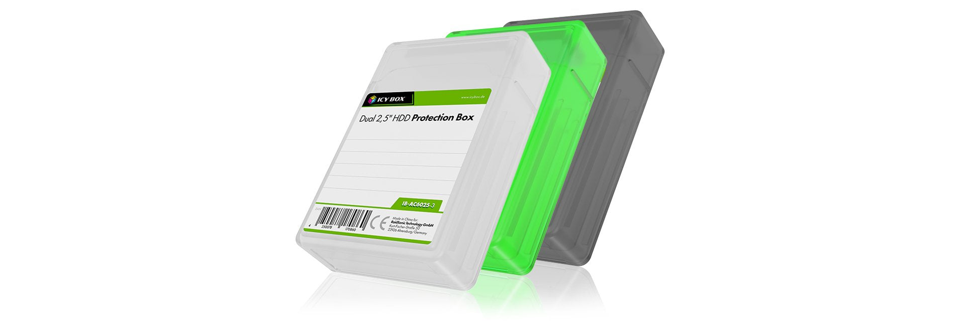 EAN 4250078170860 - ICY BOX IB-AC6025-3 Funda de protección Plástico Verde, Gris, Blanco imagen 1