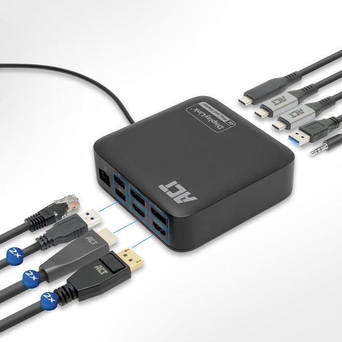 EAN 8716065550443 - ACT AC7150 base para portátil y replicador de puertos Alámbrico USB 3.2 Gen 2 (3.1 Gen 2) Type-C Negro imagen 3