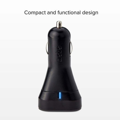 EAN 8018417237300 - SBS TECRTC1USB2AUL cargador de dispositivo móvil Smartphone Negro Encendedor de cigarrillos Carga rápida  imagen 2