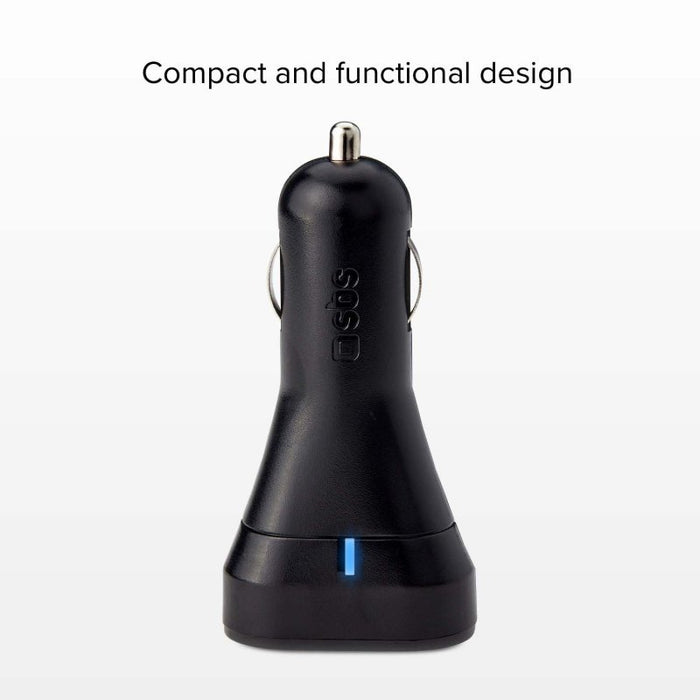 EAN 8018417237300 - SBS TECRTC1USB2AUL cargador de dispositivo móvil Smartphone Negro Encendedor de cigarrillos Carga rápida  imagen 2