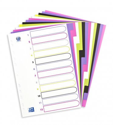 EAN 3045050049682 - Oxford Ordnerregister myColour DIN A4 Vollformat blanko farbsortiert divisor Polipropileno (PP) Colores s imagen 1
