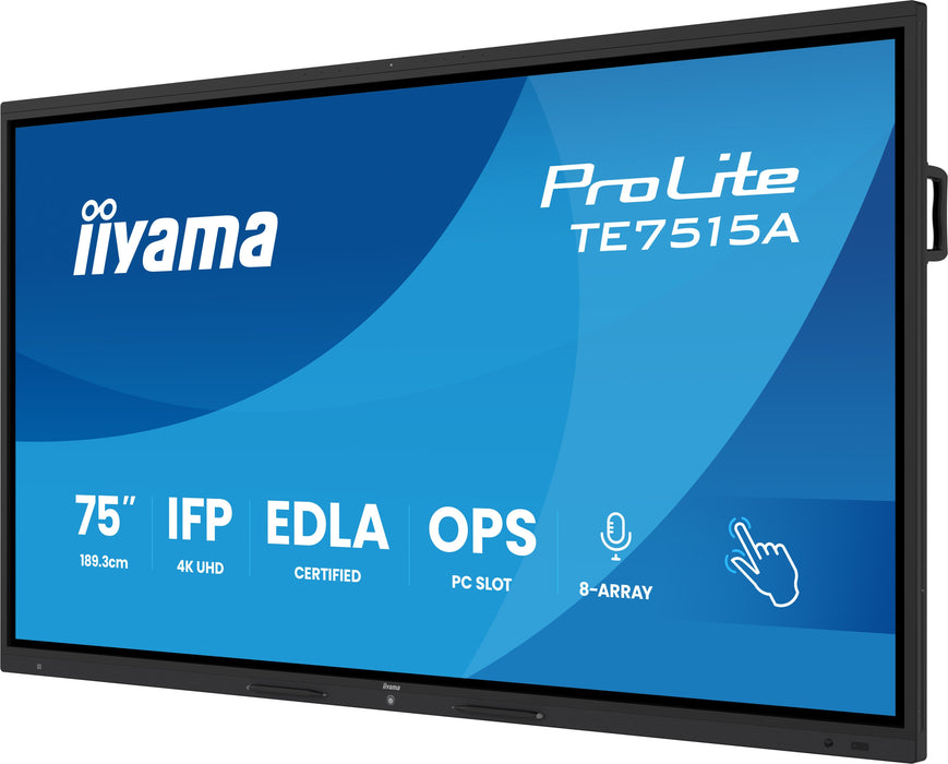 EAN 4948570127498 - iiyama TE7515A-B2AG pantalla de señalización Panel plano interactivo 190,5 cm (75") Wifi 550 cd / m² 4K U imagen 6