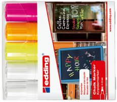 EAN 4004764963669 - Edding 4090 marcador de tiza Grueso Gris, Naranja, Rosa, Blanco, Amarillo 5 pieza(s) imagen 1