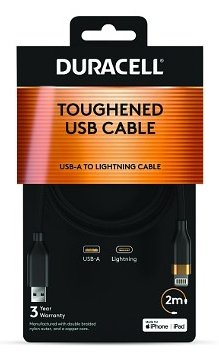 EAN 5056889400061 - Duracell DRU5022A cable de conector Lightning 2 m Negro imagen 2