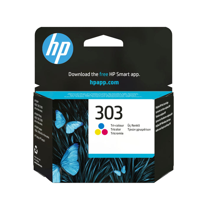 EAN 193015336407 - HP 303 Tri-color Original Ink Cartridge cartucho de tinta 1 pieza(s) Estándar Cian, Magenta, Amarillo imagen 1