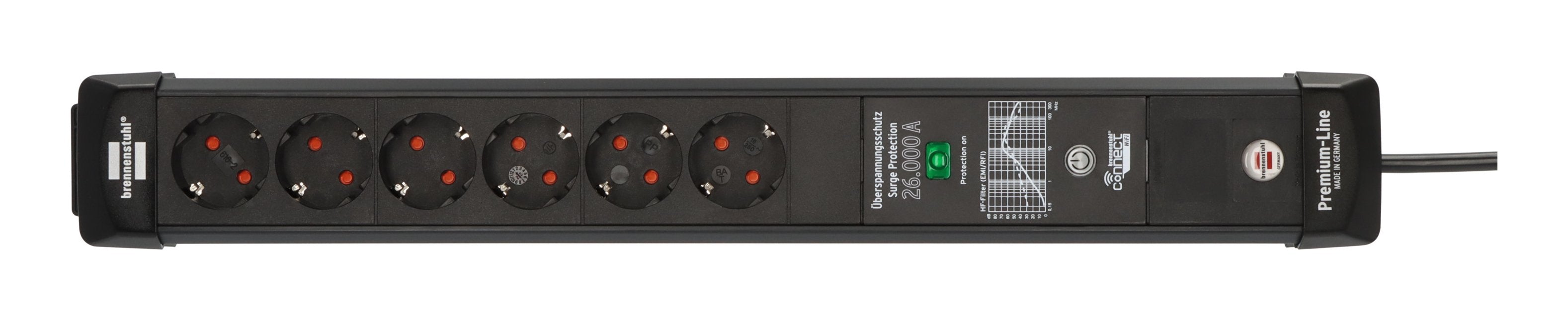 EAN 4007123691388 - Brennenstuhl 1951160611 regleta inteligente 6 salidas AC 1,8 m Negro imagen 2