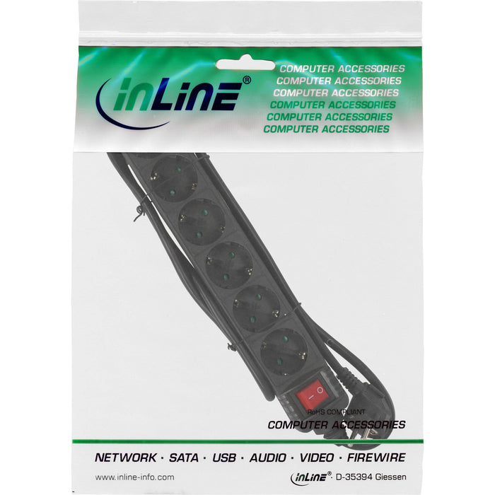 EAN 4043718180462 - InLine 16463T base múltiple 3 m 6 salidas AC Negro imagen 2