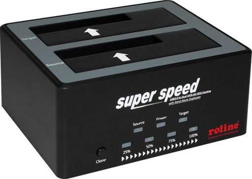EAN 7611990148899 - ROLINE 16.01.4122 base de conexión para disco duro USB 3.2 Gen 1 (3.1 Gen 1) Type-B Negro imagen 1