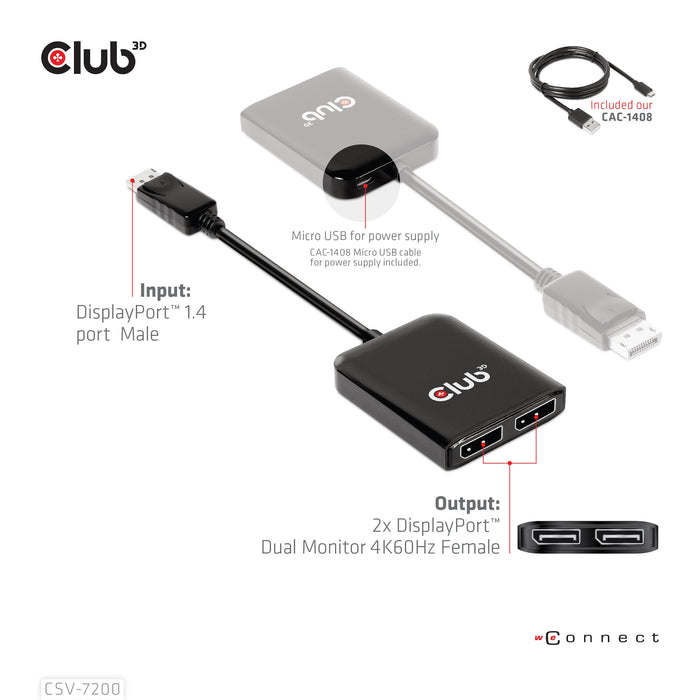 EAN 8719214471972 - CLUB3D CSV-7220 adaptador de cable de vídeo 1 m DisplayPort HDMI + DisplayPort Gris imagen 9
