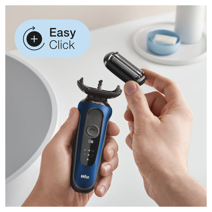EAN 4210201432906 - Braun Series 6 61-B1000s Máquina de afeitar de láminas Negro, Azul imagen 4