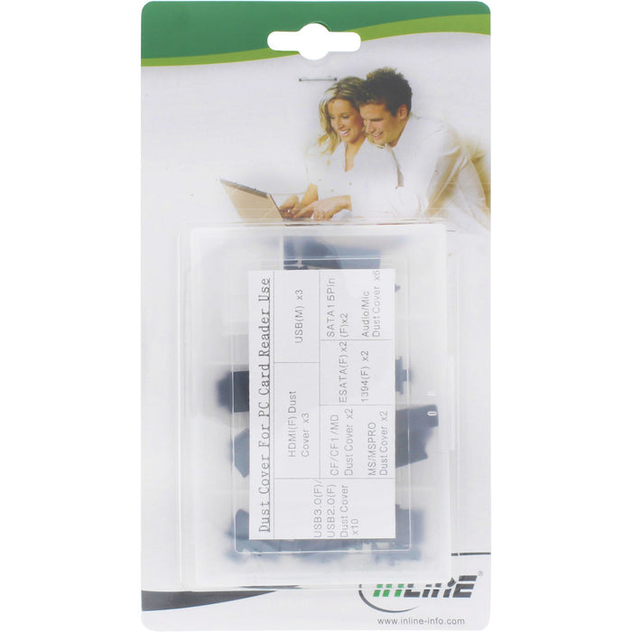 EAN 4043718215324 - InLine 59941D protector contra el polvo Tapones antipolvo para PC/servidor Negro imagen 2