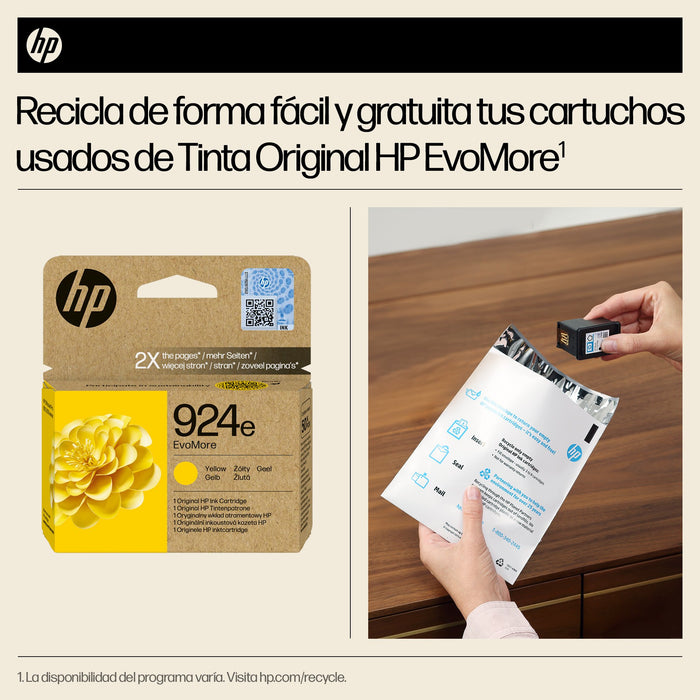 EAN 199764687494 - HP 924e EvoMore Yellow Original Ink Cartridge cartucho de tinta 1 pieza(s) Alto rendimiento (XL) Amarillo imagen 3
