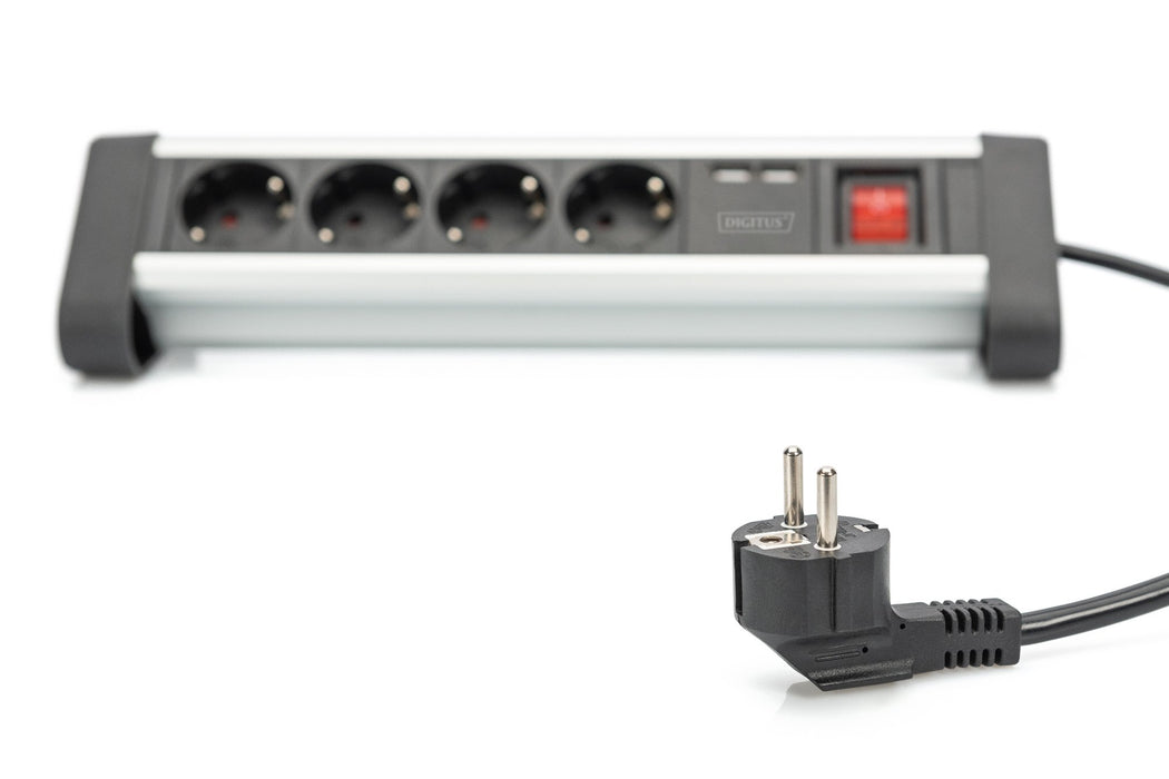 EAN 4016032443216 - Digitus DA-70614 base múltiple 1,5 m 4 salidas AC Interior Negro, Plata imagen 4