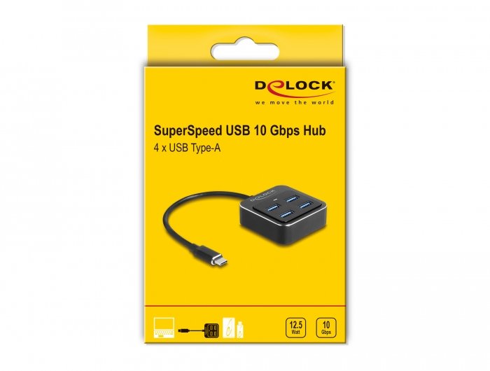 EAN 4043619641918 - DeLOCK 64191 hub de interfaz USB 3.2 Gen 2 (3.1 Gen 2) Type-C 10000 Mbit/s Negro imagen 3