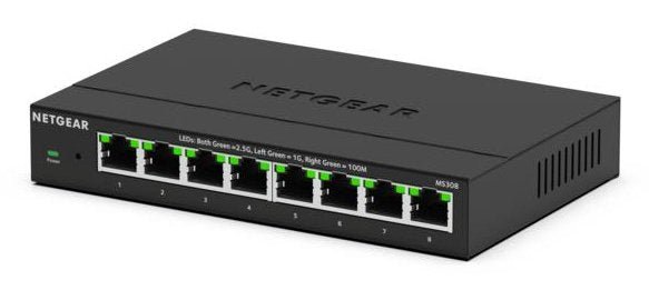 EAN 0606449170788 - NETGEAR MS308 No administrado 2.5G Ethernet (100/1000/2500) Negro imagen 1