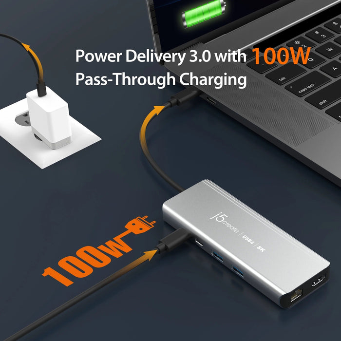 EAN 4712795086614 - j5create JCD403-N hub de interfaz USB Tipo C 10000 Mbit/s Gris imagen 7