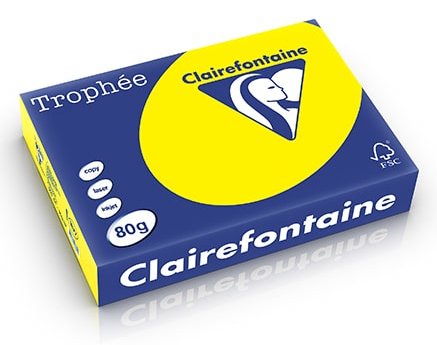 EAN 3329680291605 - Clairefontaine Trophee papel para impresora de inyección de tinta A5 (148x210 mm) 500 hojas Amarillo imagen 1