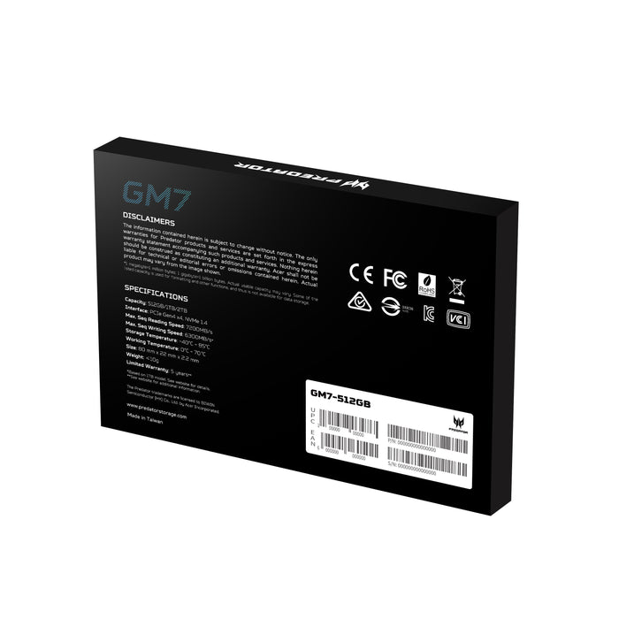 EAN 6955914619111 - Predator GM7-512GB M.2 PCI Express 4.0 NVMe imagen 10