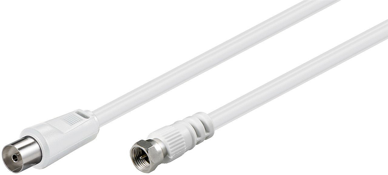 EAN 4040849118302 - Goobay 11830 cable coaxial 3C-2V 2,5 m Tipo F Blanco imagen 2
