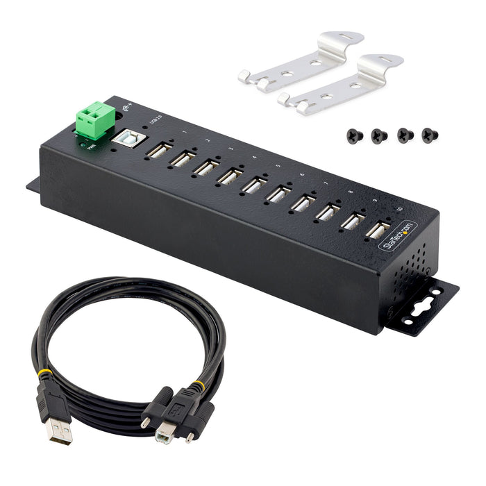 EAN 0065030894616 - StarTech.com USB210AIND-USB-A-HUB hub de interfaz USB 2.0 Type-B 480 Mbit/s Negro imagen 7